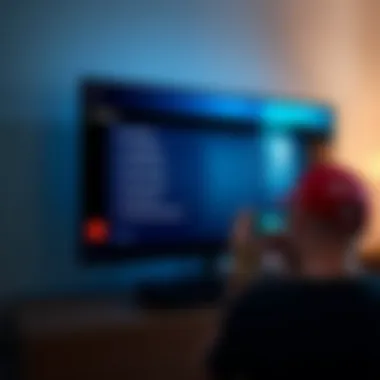 TV Settings Adjustment User adjusting TV settings for Nintendo Switch