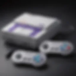 A vintage Super Nintendo console with classic controllers
