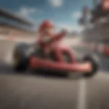 A thrilling race in a vibrant Mario Kart course