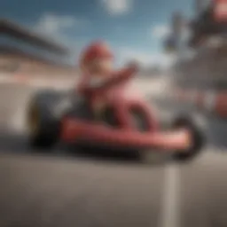 A thrilling race in a vibrant Mario Kart course