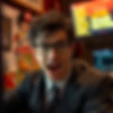 A humorous scene from an episode of the Angry Video Game Nerd