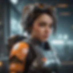 Illustration of a futuristic computer screen displaying Apex Legends download options