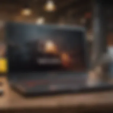 Illustration of a sleek laptop with Apex Legends logo on the screen