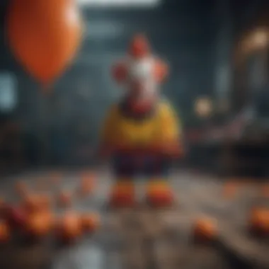 Artistic Rendition of a Lego Clown in a Surreal Setting