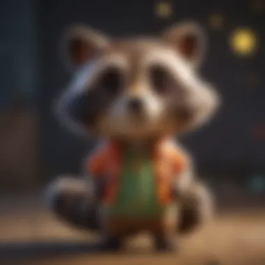Colorful Raccoon Figurine Charming Bandai Animal Crossing figure featuring a colorful raccoon character