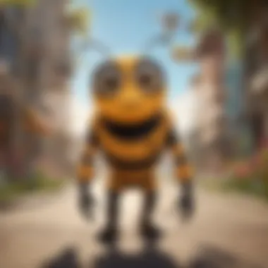 Concept art showcasing the vibrant world of the Bee Movie Game