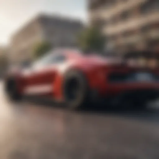 Dynamic racing action scene showcasing speed and excitement