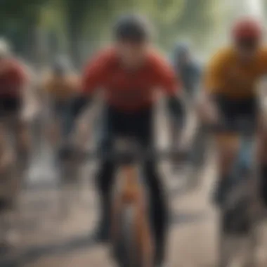 A vibrant community of players engaging with a bicycle racing game