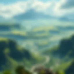 An expansive view of Hyrule, showcasing its diverse landscapes and rich environment