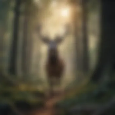 A captivating scene from Buck Hunter showcasing a majestic deer in a lush forest.