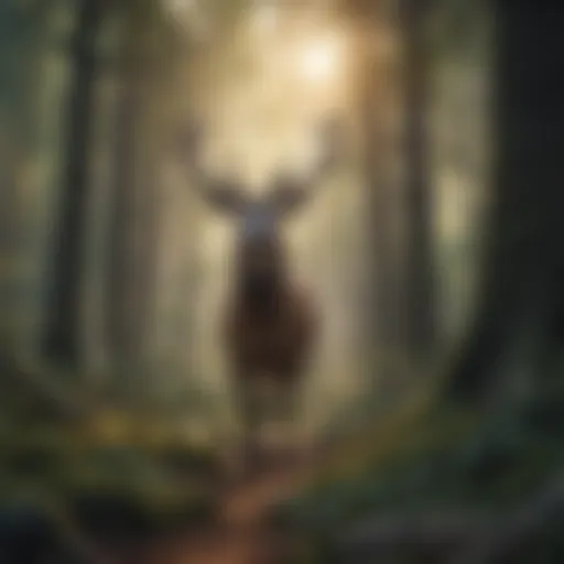 A captivating scene from Buck Hunter showcasing a majestic deer in a lush forest.