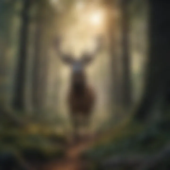 A captivating scene from Buck Hunter showcasing a majestic deer in a lush forest.