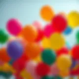 Colorful balloons representing the game environment