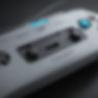 Close-up of Wii U controller charging port