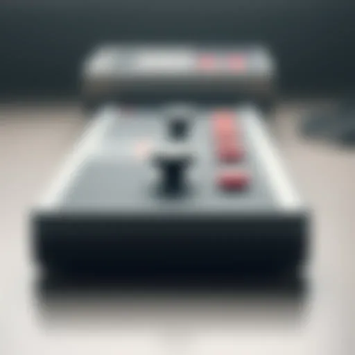 Detailed View of Classic NES Controller Design Close-up of Classic NES Controller showcasing its design features