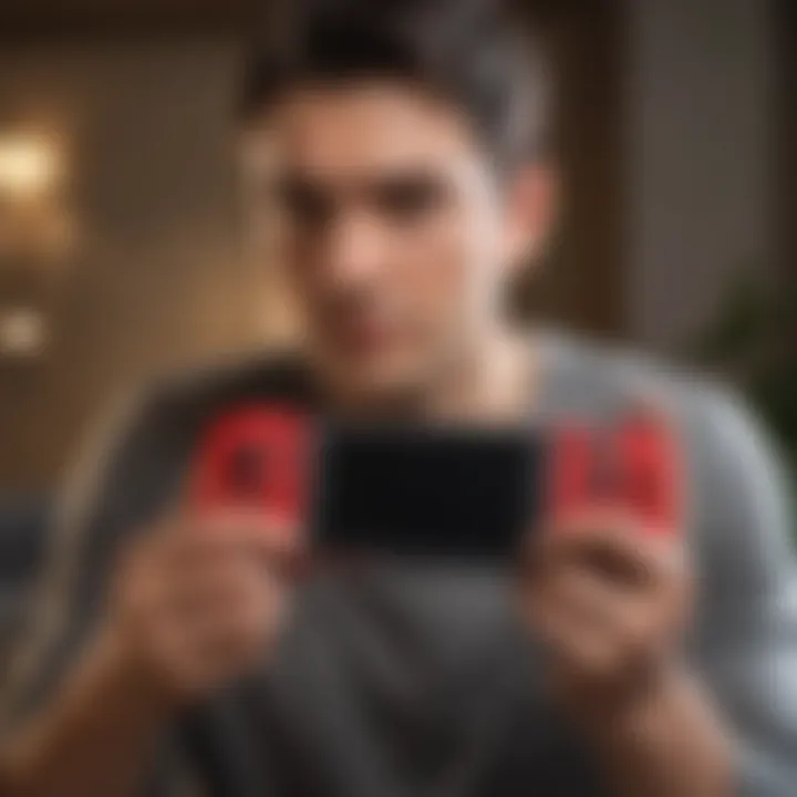 A player immersed in a Nintendo Switch gaming experience