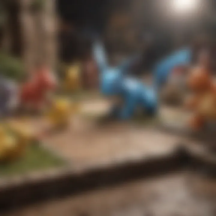 A detailed view of Pokémon battles showcasing strategic gameplay