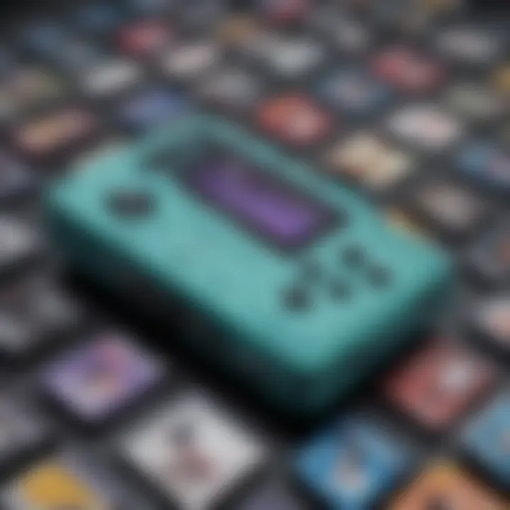 An artistic representation of gaming nostalgia associated with the Game Boy Advance SP.