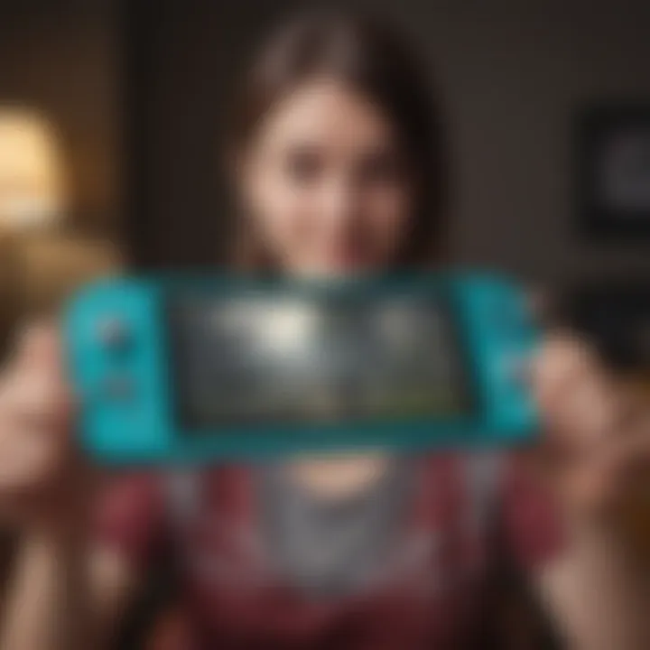 User enjoying gaming with a Switch Lite controller