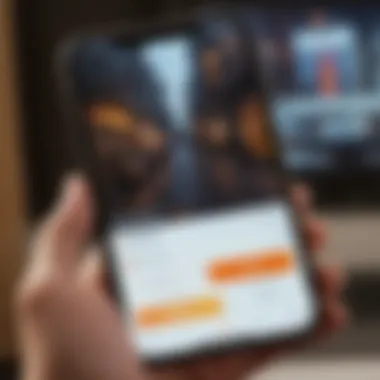 Navigating Language Settings on Crunchyroll App Illustration of Crunchyroll app interface showcasing language settings