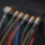 Close-up view of GameCube component cables highlighting their connectors.