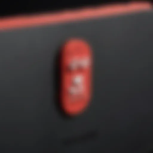 Close-up view of the Nintendo Switch console showing its unique design