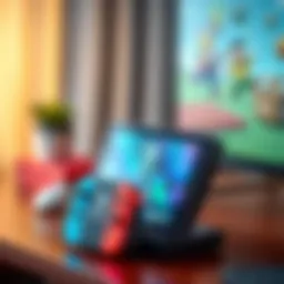 Nintendo Switch docked and connected to a TV