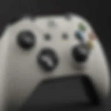 Close-up of Xbox controller with Cuphead interface