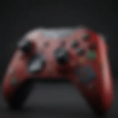 Vibrant Custom Faceplate on Xbox Elite Controller Close-up of Xbox Elite Controller with a vibrant custom faceplate