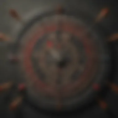 Tactical Strategies in Dart Games Dartboard with strategic dart placements