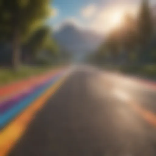 Vivid Splendor of Rainbow Road Track