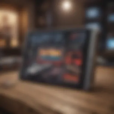 The Shift to Digital Formats in Retro Gaming A digital tablet displaying retro gaming content, symbolizing the transition from print to digital.