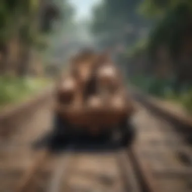 Thrilling Minecart Escapade Donkey Kong and Diddy Kong riding through minecart tracks