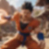 Dynamic combat scene in Dragon Ball FighterZ