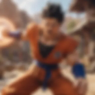 Epic Clash in Dragon Ball FighterZ Dynamic combat scene in Dragon Ball FighterZ