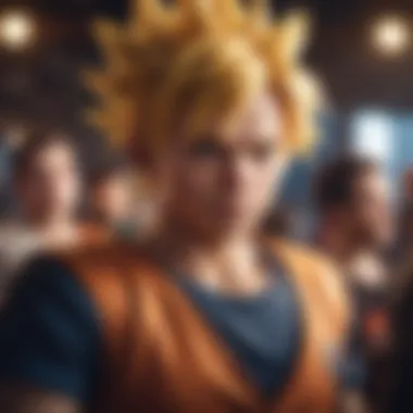 Passionate Fans at Dragon Ball FighterZ Event Enthusiastic fans participating in Dragon Ball FighterZ tournament