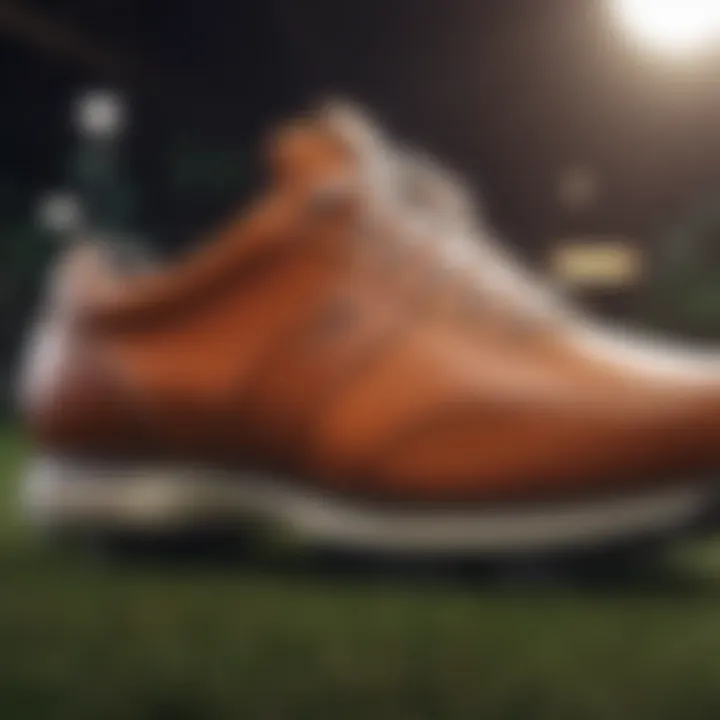 Close-up of advanced technology in golf shoe