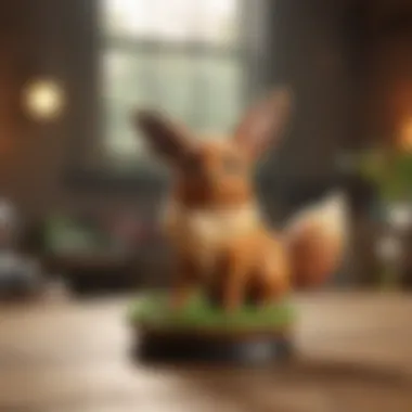 Eevee Amiibo Amidst a Vibrant Gaming World Eevee Amiibo in a vibrant gaming world