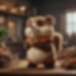 Enchanting Mario Tanooki Plush on Display