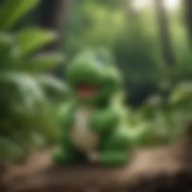 Enigmatic Green Yarn Yoshi Amiibo in nature