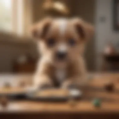 Learning Enthusiast Puppy learning new tricks with an attentive gaze