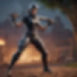 Artistically crafted Fortnite character in a dynamic stance
