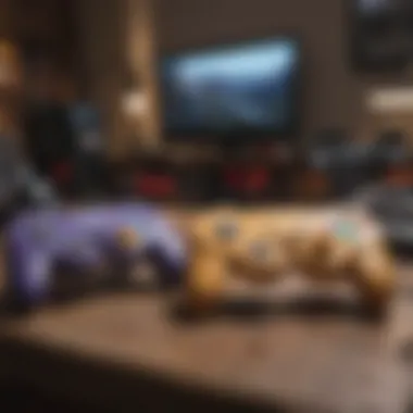 Gaming Setup with GameCube Controllers Gaming setup featuring GameCube controllers and Switch