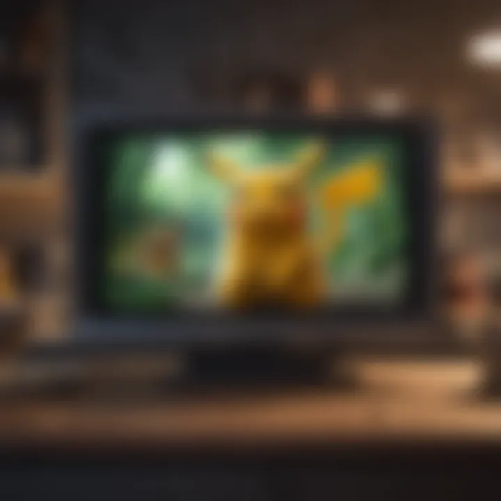 Artistic depiction of a streaming screen showing exclusive Hulu-Pokemon collaboration series