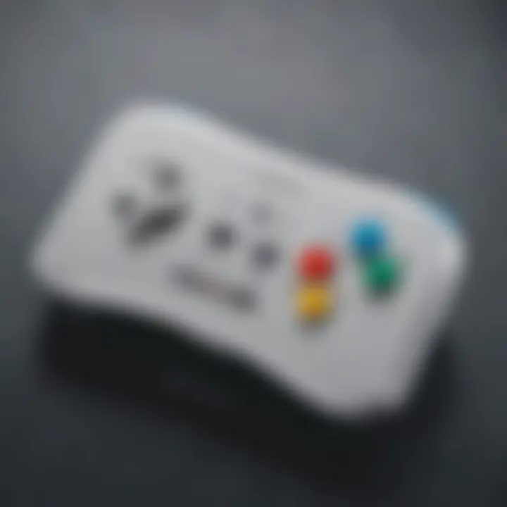 Close-up of the Wii Mini controller emphasizing its unique features