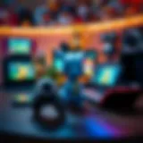 Diverse Pokémon Gaming Platforms A vibrant gaming setup showcasing various Pokémon games across different platforms.