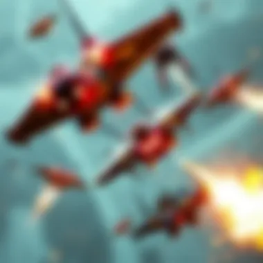 Dynamic gameplay showcasing intense aerial combat