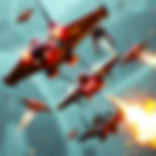 Dynamic gameplay showcasing intense aerial combat