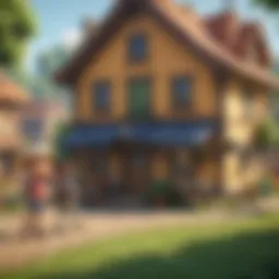 A vibrant Animal Crossing village showcasing diverse villagers interacting.