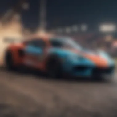 Thrilling Race on Vibrant Track A thrilling race on a vibrant track in a popular Nintendo Switch game